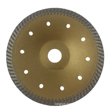 Hot Press 6 inch diamond turbo bowl saw blade for dry cutting granite